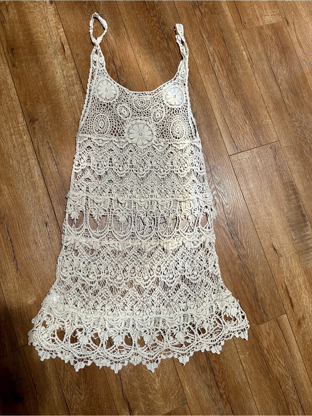 Lovely 153 Crochet Dress - Size Small- Cream